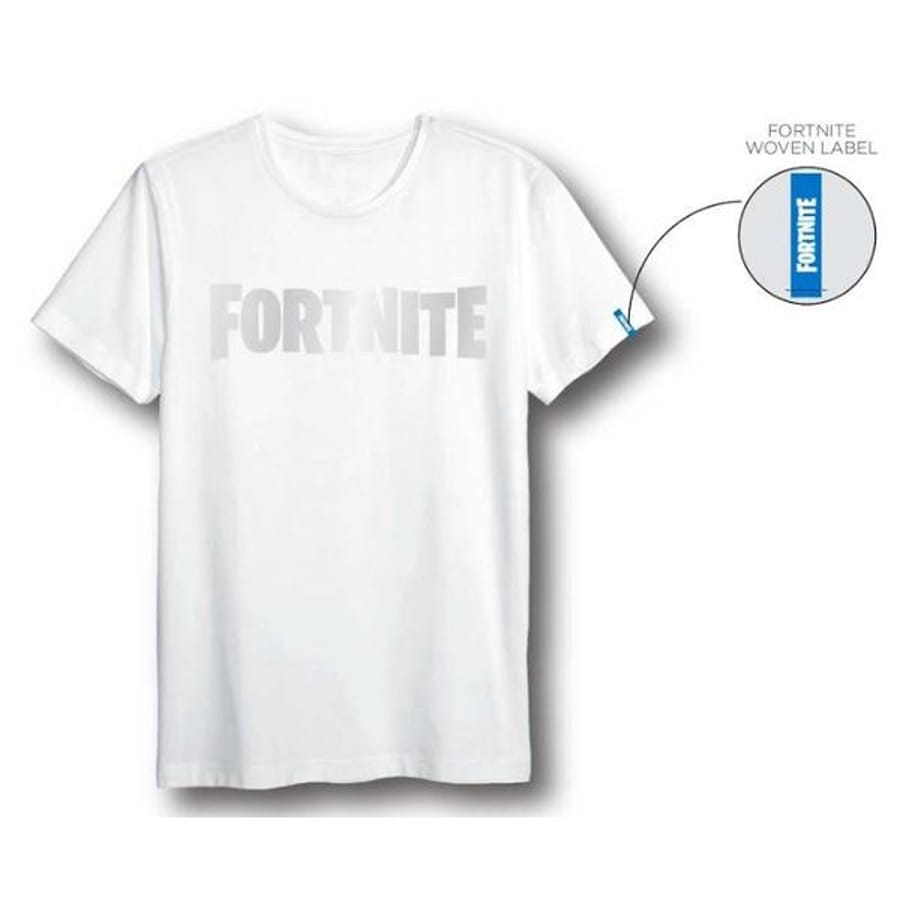 Fortnite - T-shirt avec logo blanc sur blanc - XL