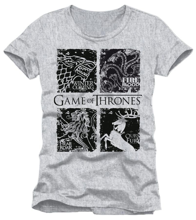 Game of Thrones - Houses Black Sigil Grey T-Shirt - S