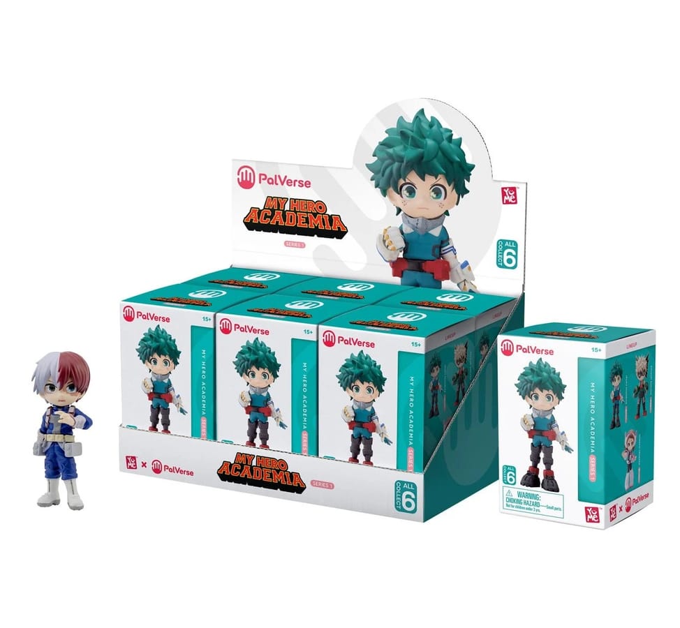 YuMe Anime Figures Blind Box - My Hero Academia figure display (6 units)