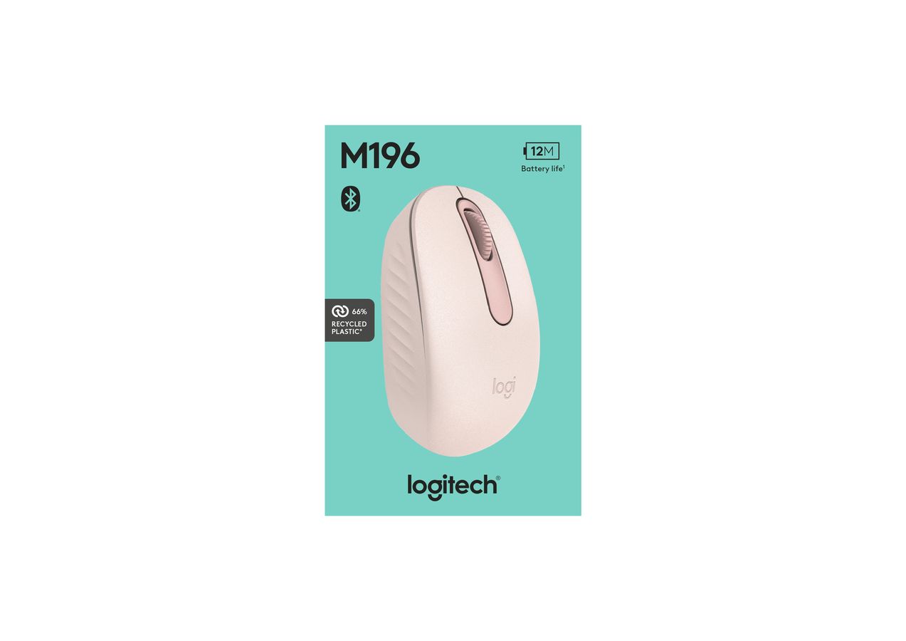 Logitech - M196 Wireless Mouse - Pink - 3 Buttons 1000 dpi