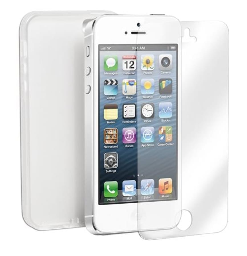 $ CAMPUS "FlexShield" Coque silicone Blanc/Transparent pour iPhone 5