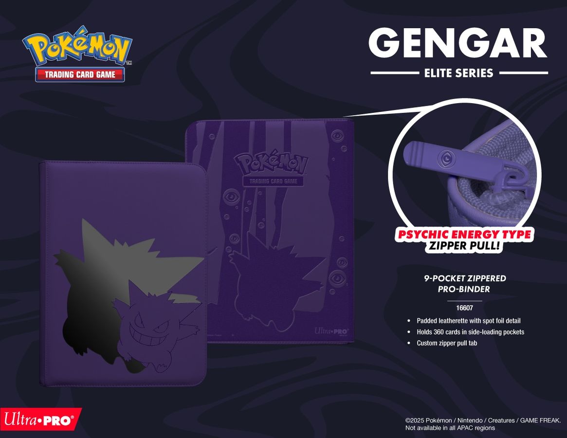 pokmon trading card game: ultra pro 9-pocket zippered pro-binder PRO Binder Pokemon Elite Series Gengar : Toys & Games Stores up to 360 sleeved cards in side Ultra PRO - Elite Series