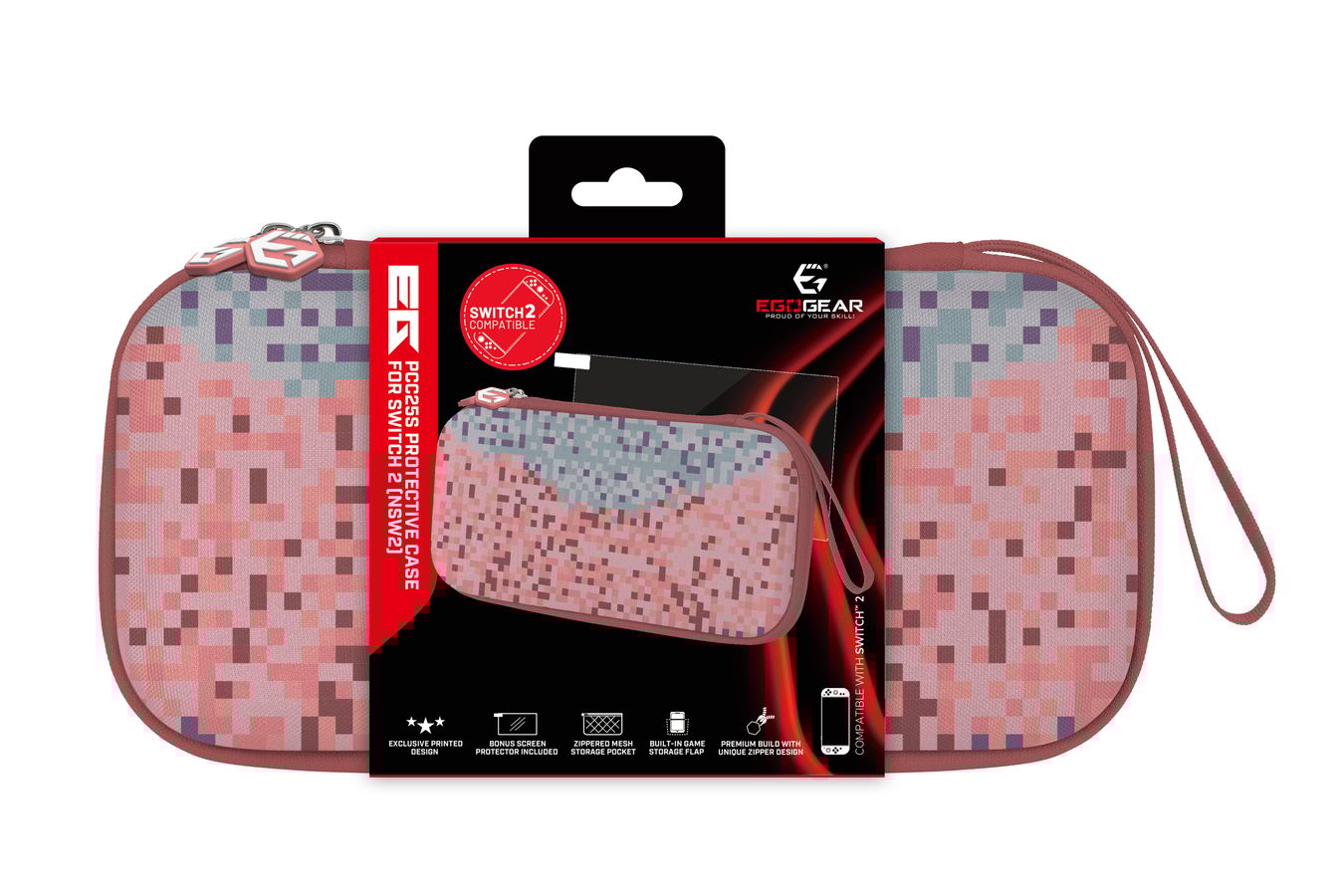 EgoGear - Étui de protection Cubes roses PCC25S pour Nintendo Switch 2