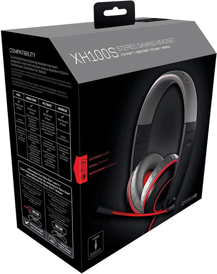 Gioteck - XH-100 Wired Stereo Gaming Headset Red for Xbox One, PS4 and PC