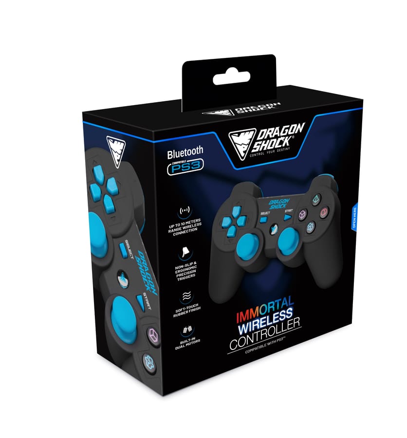 DragonShock - IMMORTAL BT - Wireless Controller Black for PS3