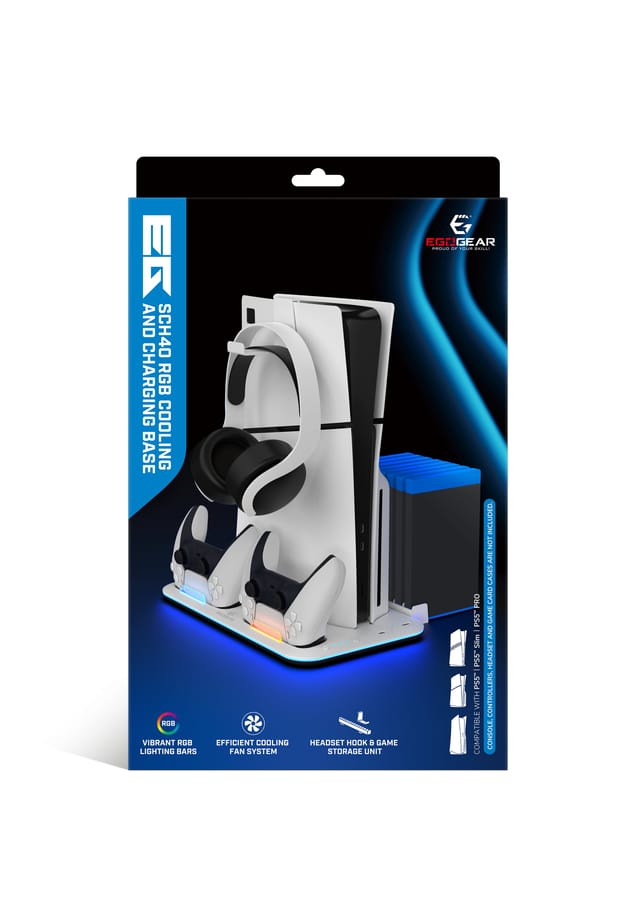 EgoGear - SCH40 - Cooling & Charging RGB Base for PS5, PS5 Slim & PS5 Pro