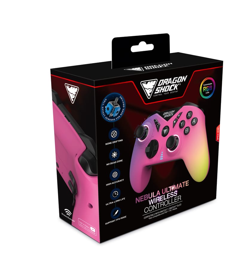 DragonShock - NEBULA ULTIMATE - Pro Wireless Controller Candy for Nintendo Switch, Switch Lite, Switch OLED, PS3, PC & Android