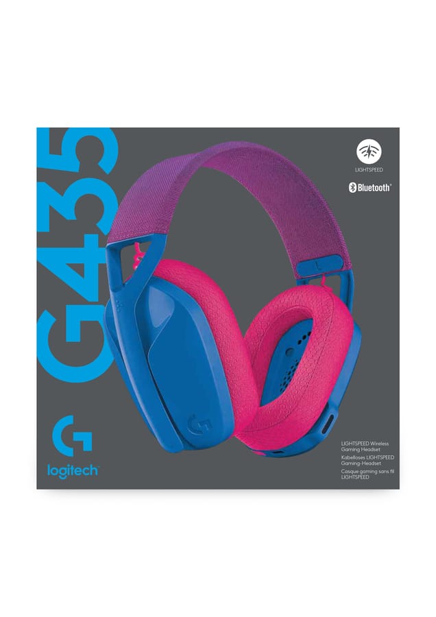 Logitech G435 Lightspeed Wireless Gaming Headset Blue & Raspberry for PS5, PS4, PC & Mac
