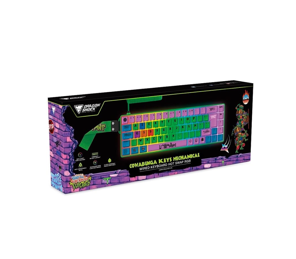 DragonShock - TMNT Cowabunga Mechanical Wired Gaming Keyboard RGB - Azerty FR