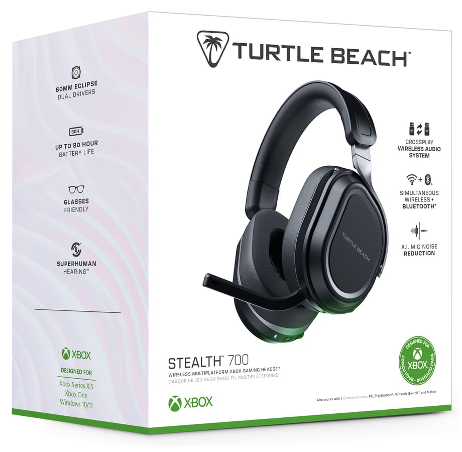 Turtle Beach - Stealth 700X Gen 3 Wireless Multiplatform Gaming Headset Black for Xbox, PC, PlayStation, Nintendo Switch and Mobile