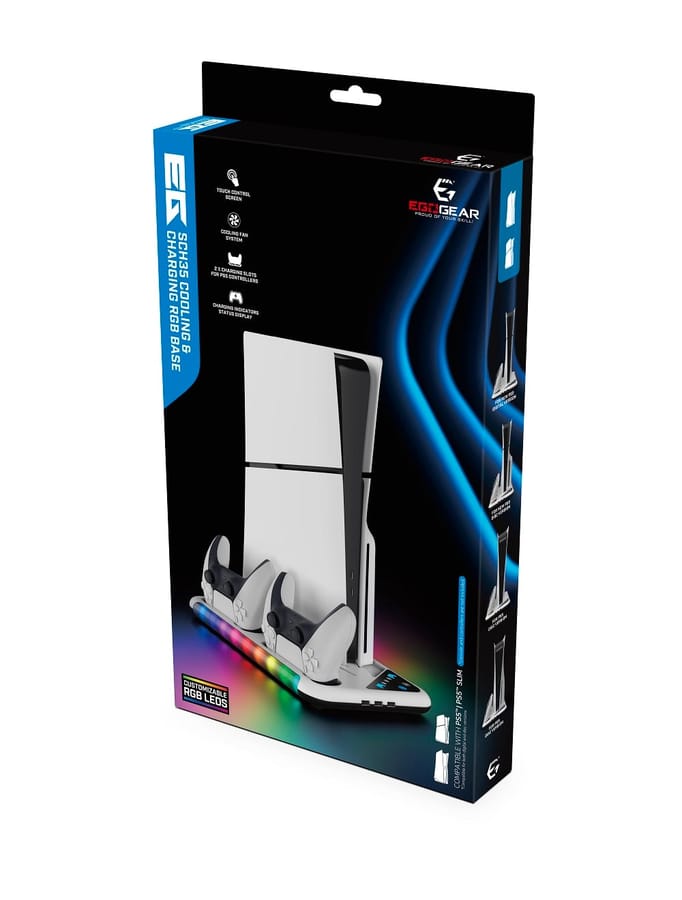 EgoGear - SCH35 - Cooling & Charging RGB Base for  PS5 & PS5 Slim