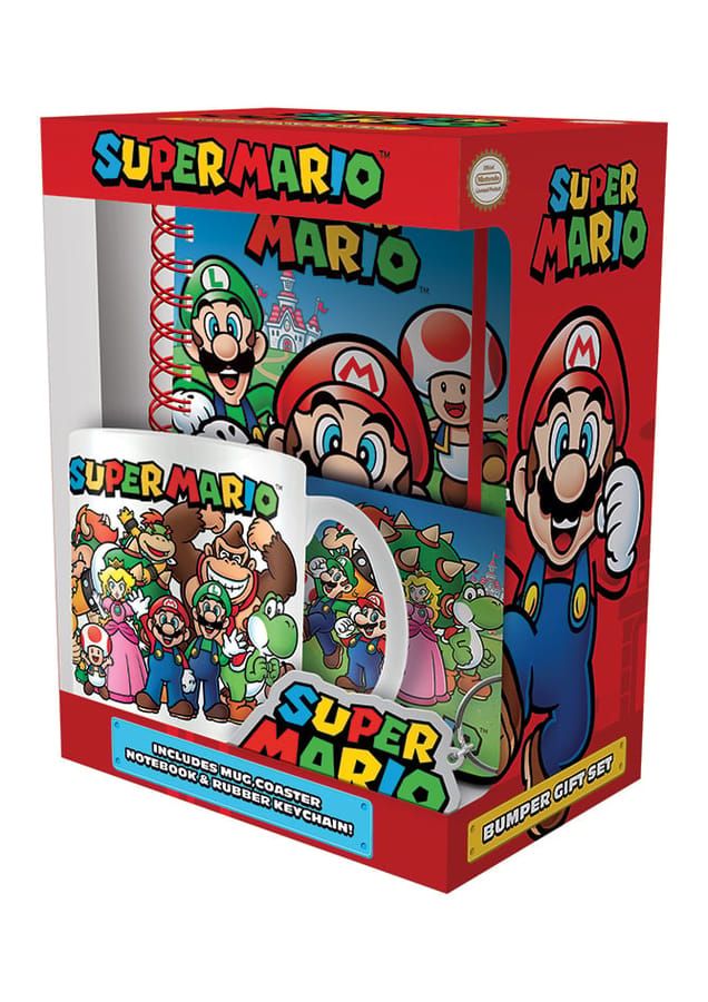 Nintendo - Super Mario - Coffret cadeau avec Mug - carnet - dessous de verre et porte-clés