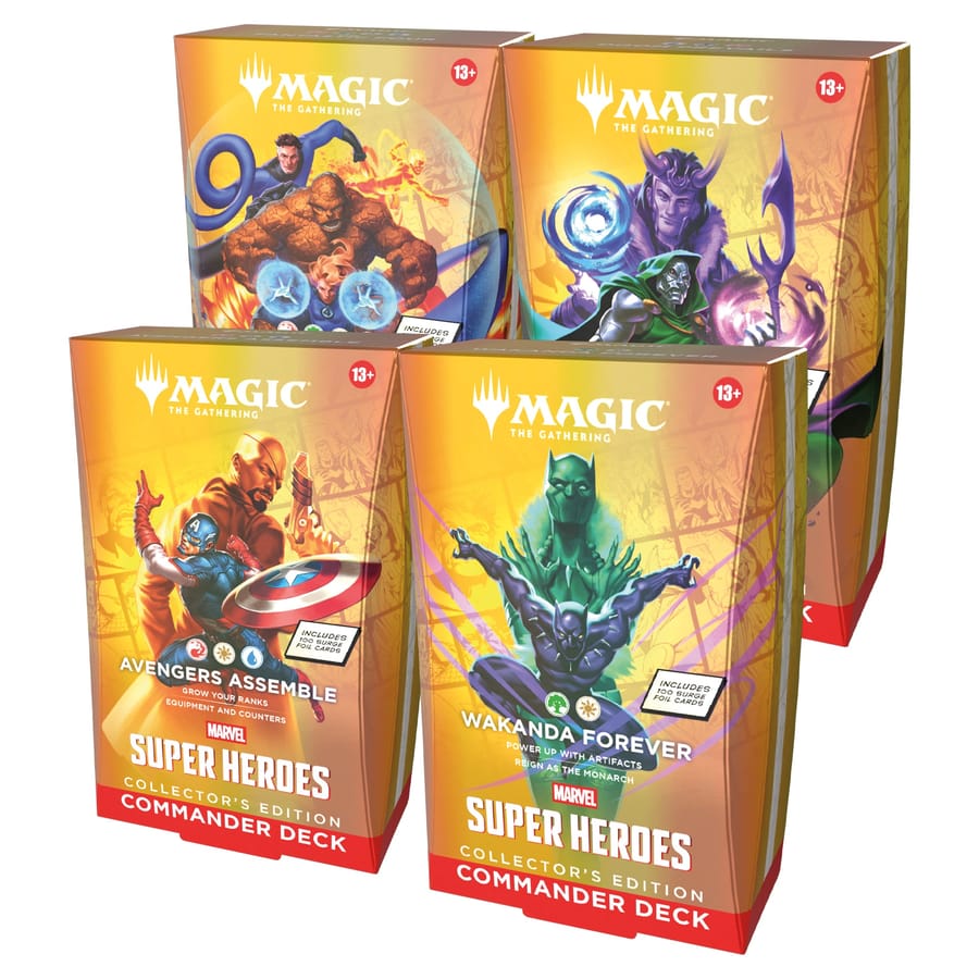 Magic: The Gathering - Marvel Super Heroes Collector's Edition Commander Decks Assortment (4 Collector's Edition Commander Decks) - UK