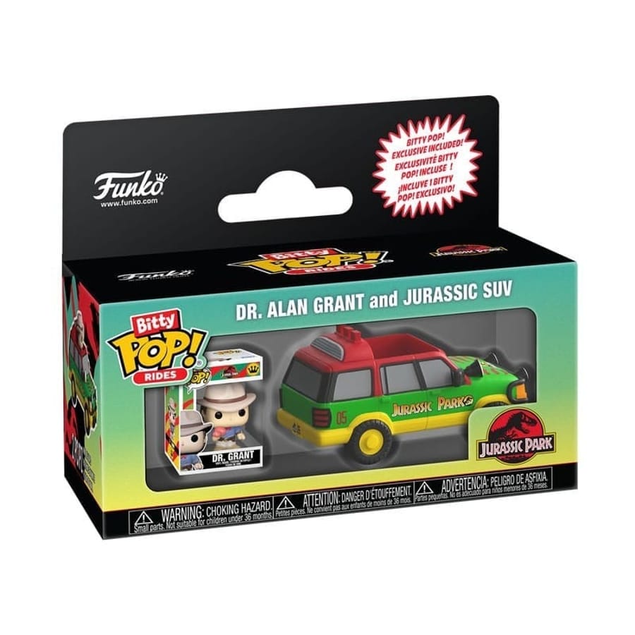 Funko Bitty Pop! Rides: Jurassic Park - Dr. Alan Grant and Jurassic SUV