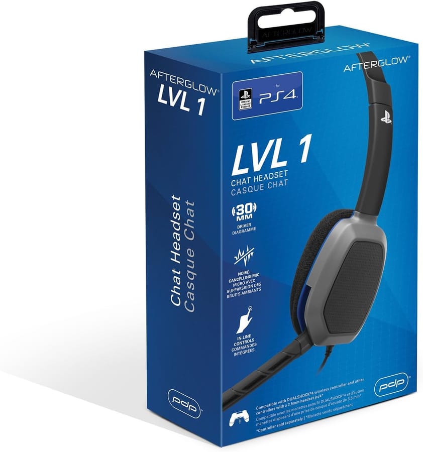 PDP - Auriculares estéreo con cable LVL1 Afterglow para PS4