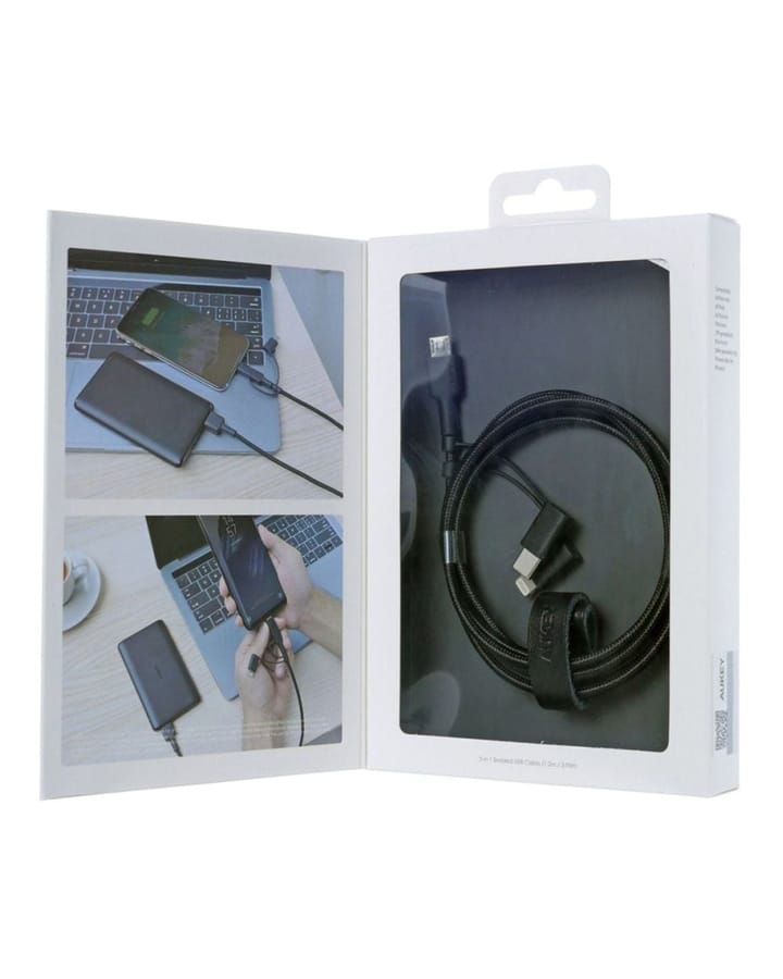 Aukey - CB-BAL5 Cable USB Serie Impulse 3 en 1