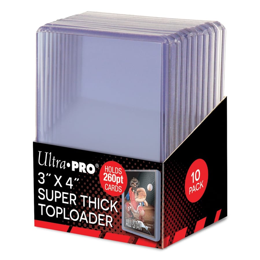 Ultra Pro - Protectores de Cartas Estándar Toploader Transparente y Super Grueso por 10 (63 x 88 mm)