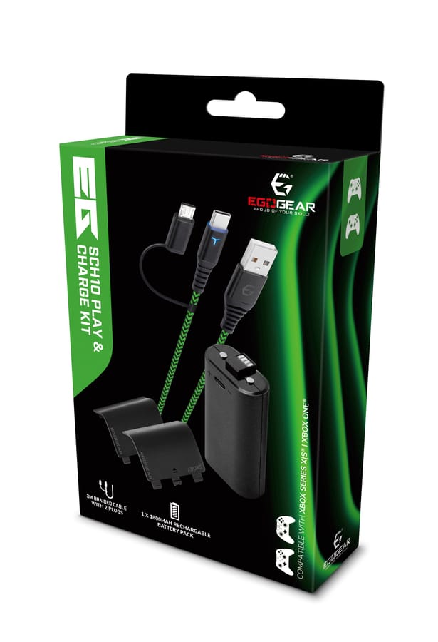 EgoGear - SCH10 Play, Charge Kit - Xbox Series X-S, Xbox One - 32h autonomy - Black