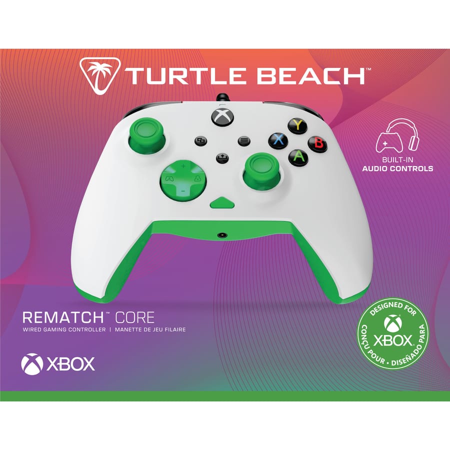 Turtle Beach - Manette de jeu filaire Rematch Core Blanche et Verte pour Xbox Series X|S, Xbox One et Windows 10/11