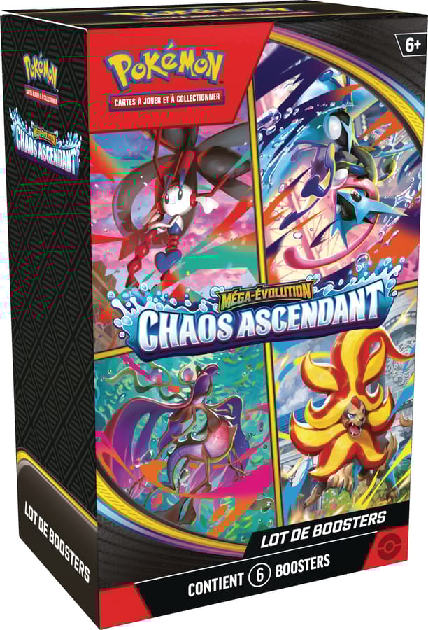 Pokémon JCC : Lot de 6 boosters Méga-Évolution ME04 Chaos Ascendant - FR
