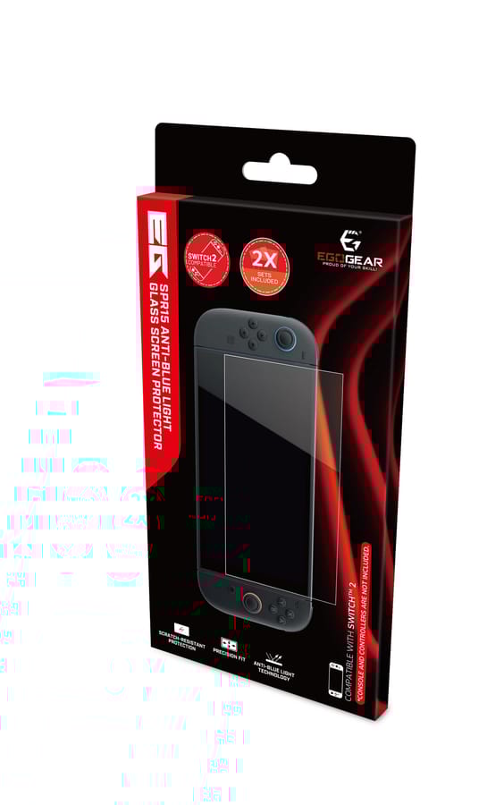 EgoGear - SPR15 Anti-Blue Light Glass Screen Protector for Nintendo Switch 2 (2 pcs)