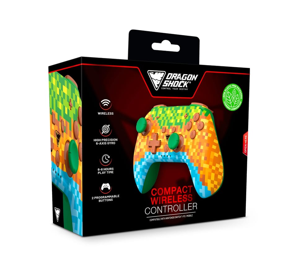 DragonShock - PopTop Cube - Controller compatto senza fili Bluetooth compatibile con Nintendo Switch - Switch OLED - PC - Android