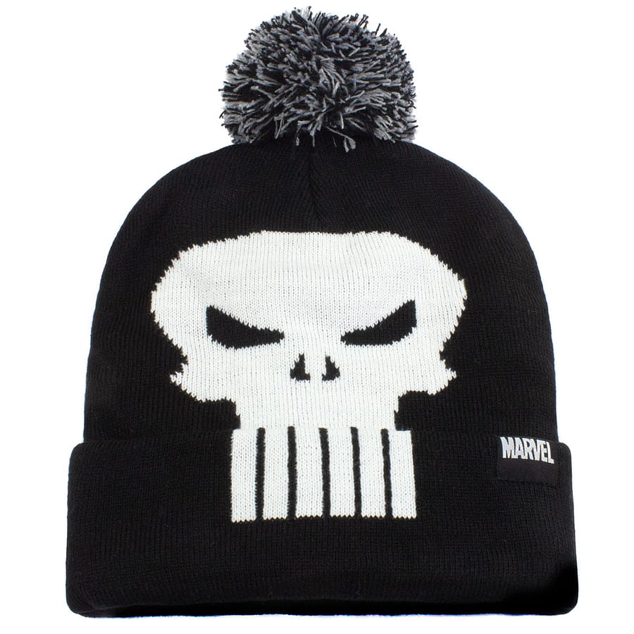 Marvel - Punisher Skull Logo Svart Pom Pom Mössa