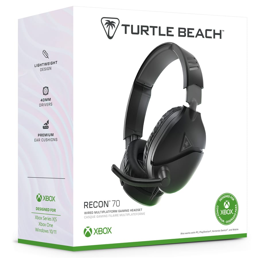 Turtle Beach - Ear Force Recon 70X Wired Gaming Headset Black for Xbox Series, Xbox One, PS5, PS4, Switch, PC & Mobile