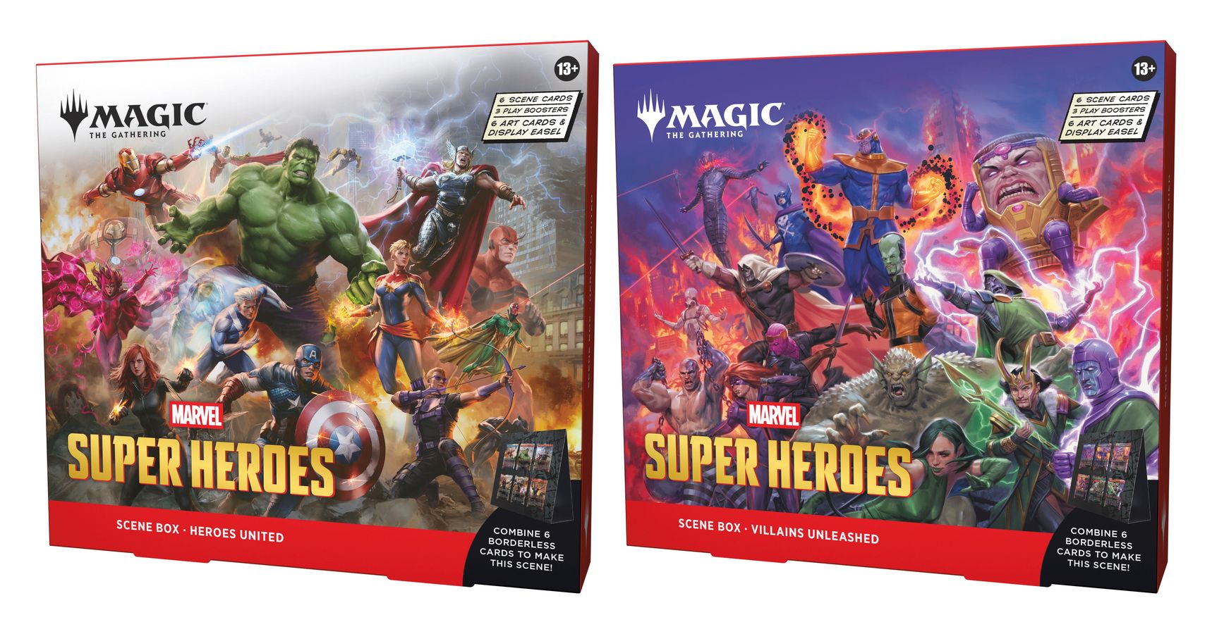 Magic: The Gathering - Marvel Super Heroes Scene Boxes Display (4 Scene Boxes) - UK