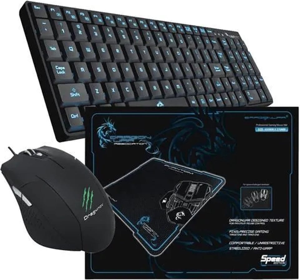 Dragonwar - Gaming Pack - Clavier + Souris + Tapis de souris - Noir
