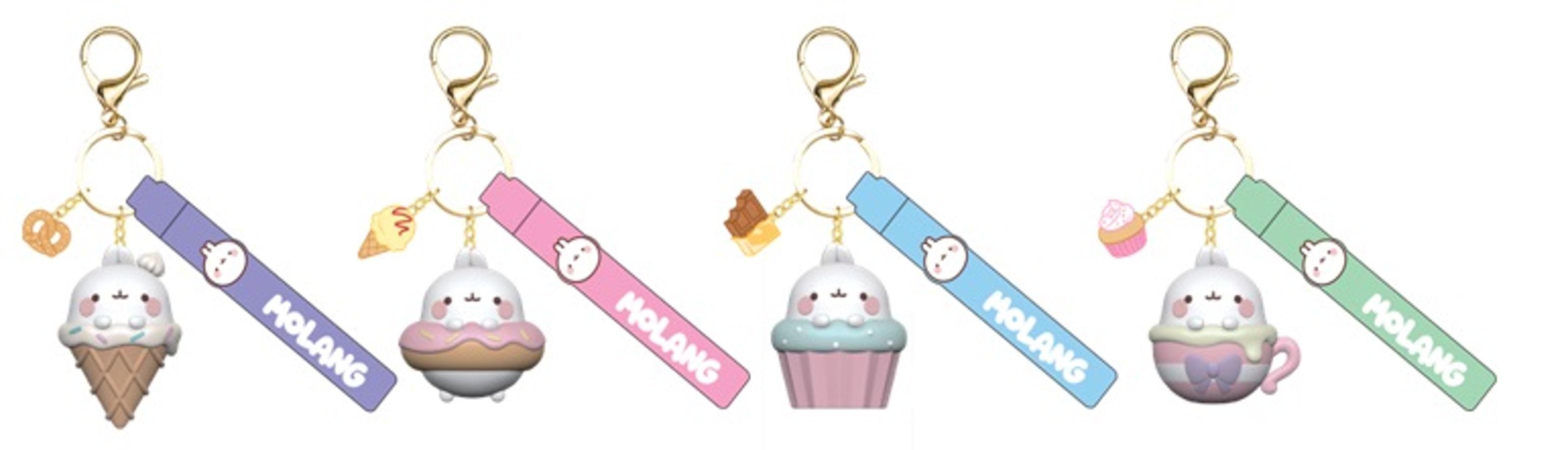 YuMe - Molang - Keychain with Hand Strap Snack Time Series (Display 12 units)
