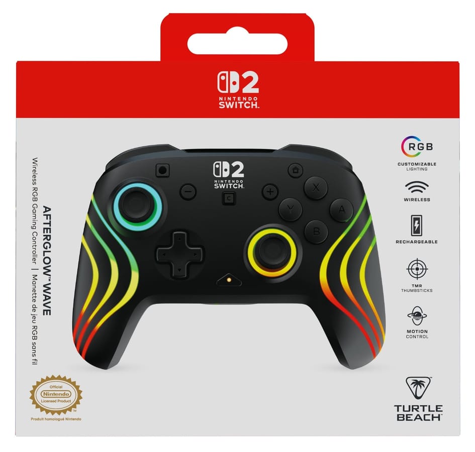 Turtle Beach - Afterglow Wave Wireless RGB Gaming Controller Black for Nintendo Switch 2, Switch, Switch Lite & Switch OLED Model