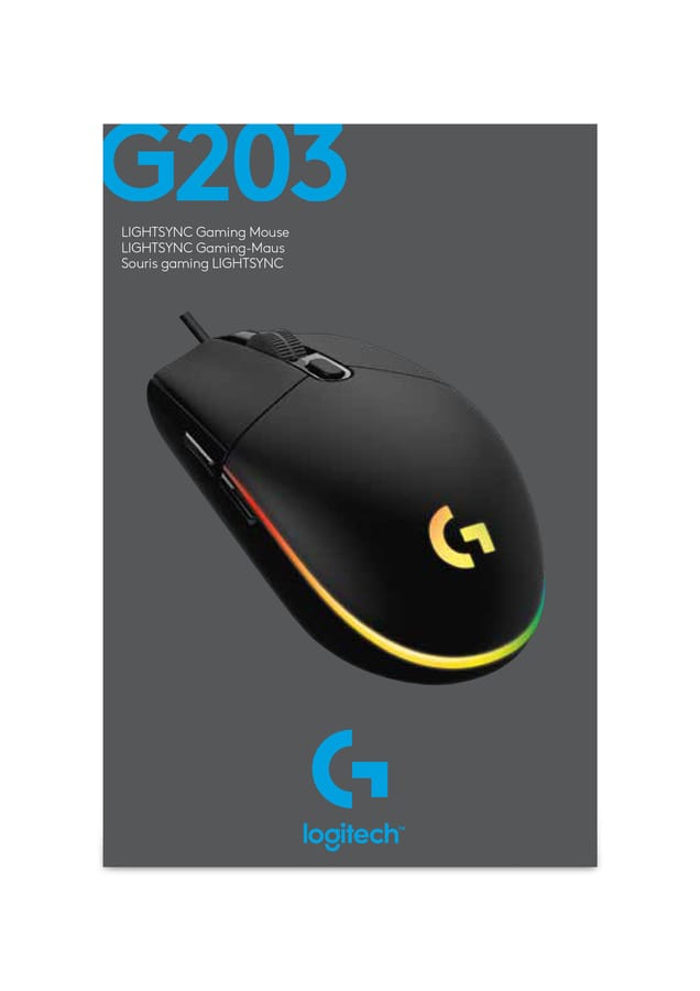Logitech G203 Lightsync trådlös spelmus svart
