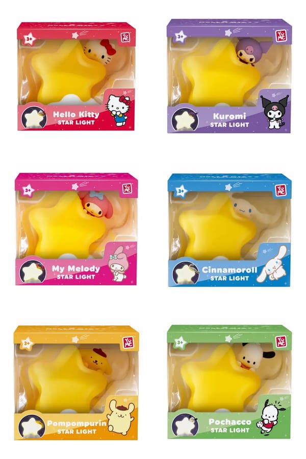 YuMe Hello Kitty and Friends Bedside Light Series - Star Light bedside lamp display (12 units)