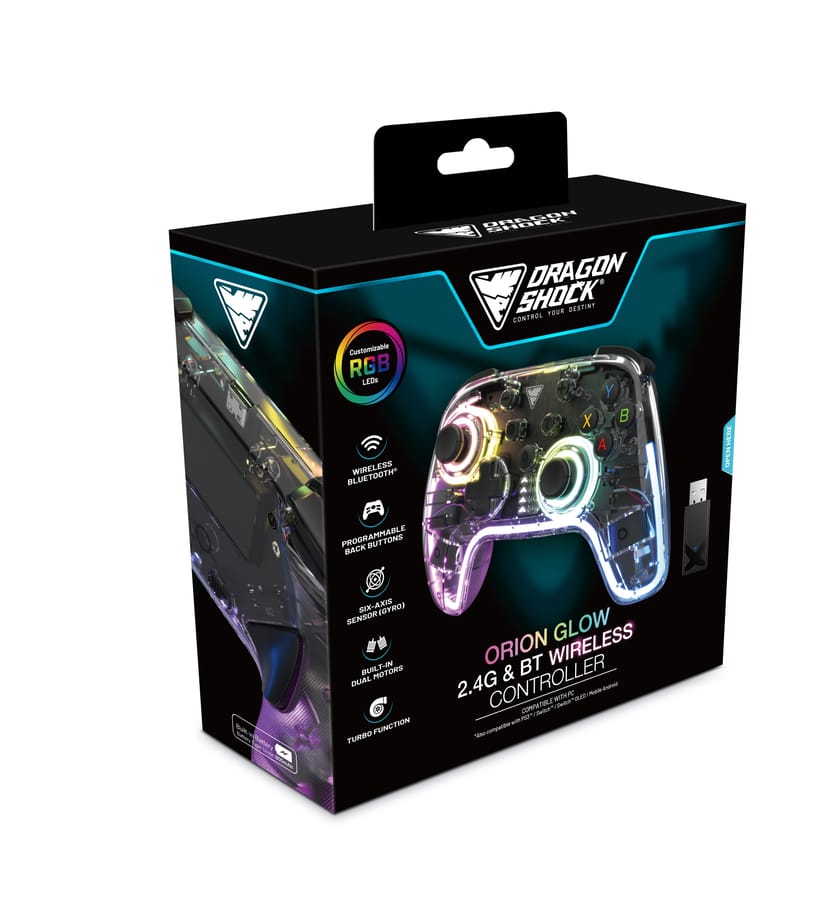 DragonShock - ORION GLOW - Controllore wireless RGB luminoso per PC