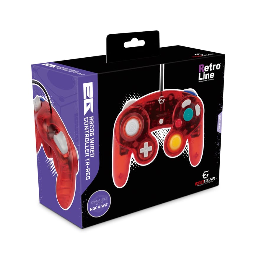 EgoGear - RGC06 Wired Controller Transparent Red for GameCube