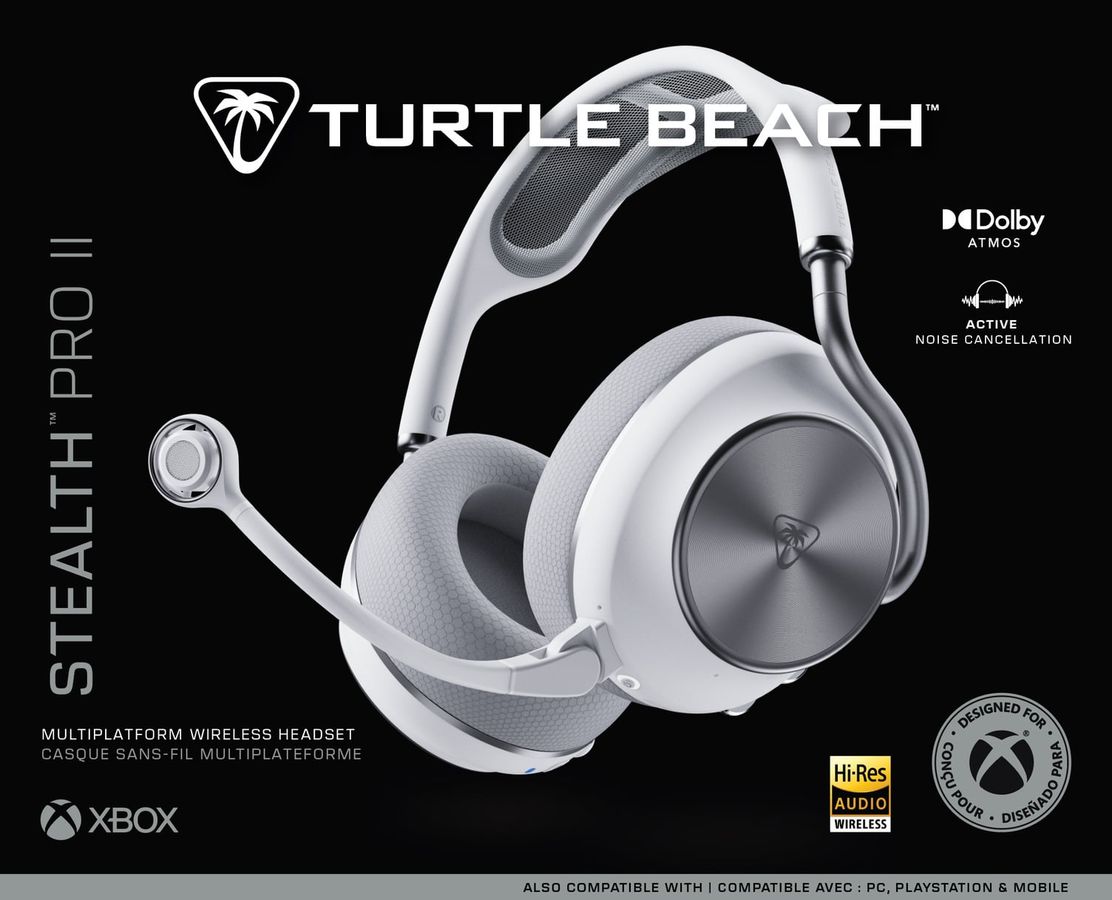 Turtle Beach - Stealth Pro II Multiplatform Wireless Headset White for Xbox, PlayStation, PC & Bluetooth Mobile Devices