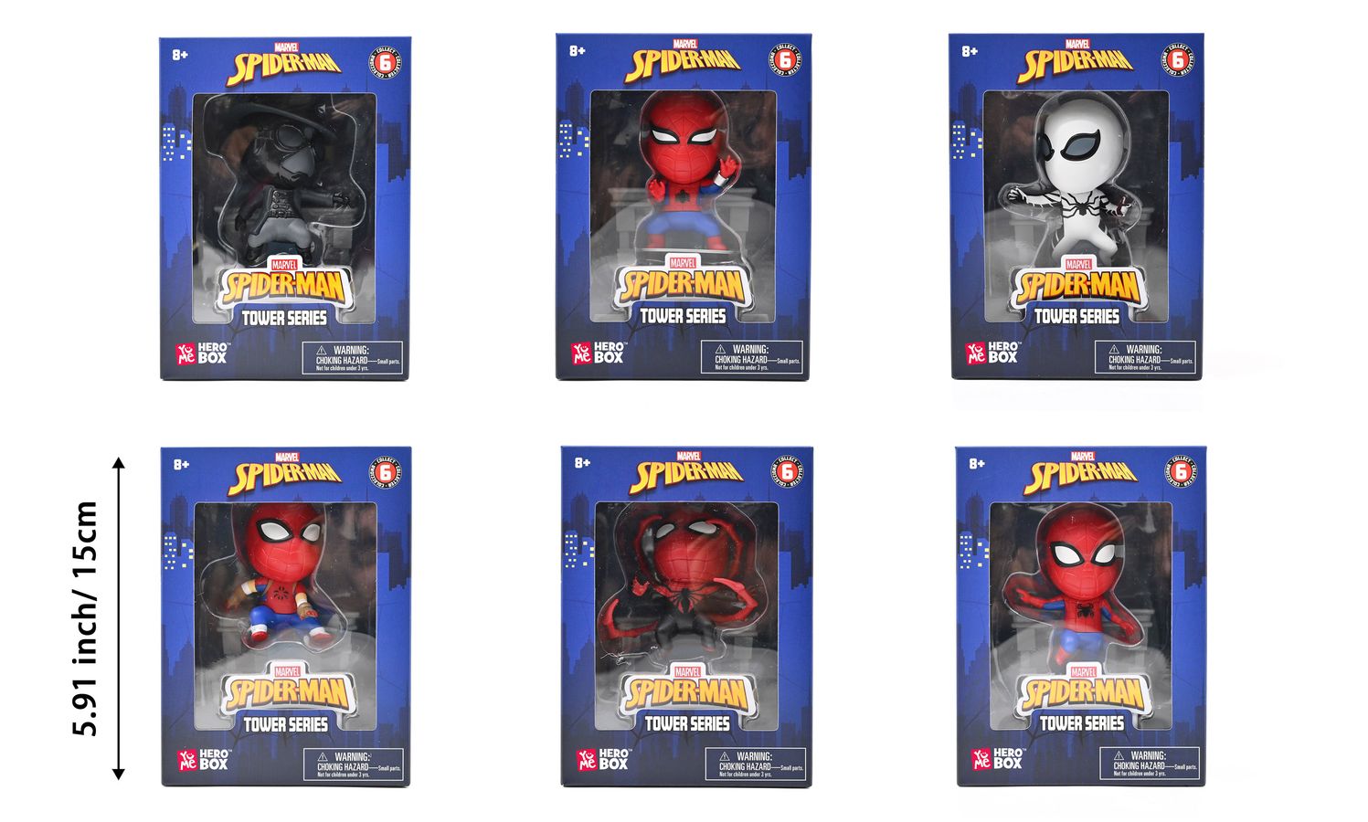 YuMe Hero Box Tower Series - Spider-Man Figurines 8cm Display (12 units)