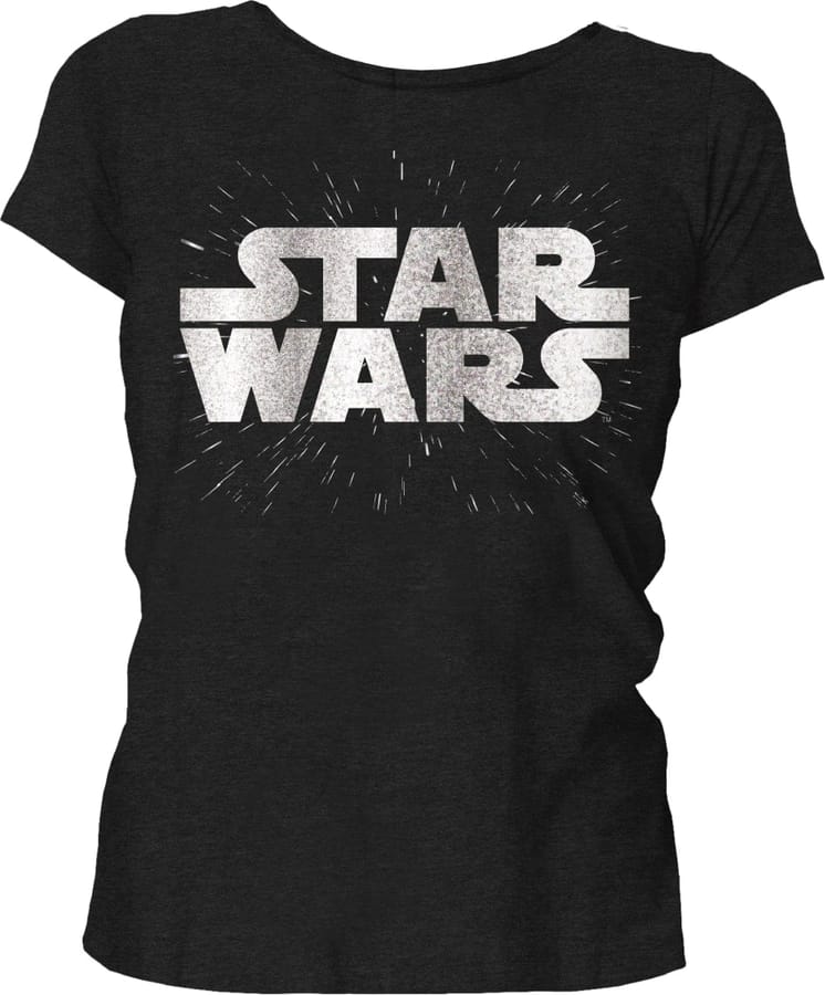Star Wars - Logo Argenté T-Shirt Femme Noir S