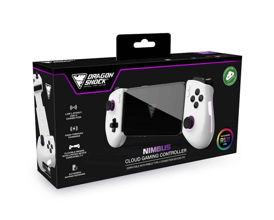 DragonShock - Nimbus - Bluetooth Wireless Controller White for Mobile