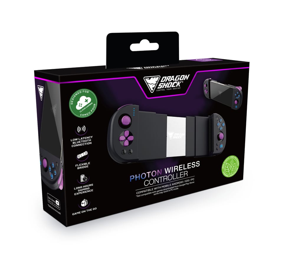 DragonShock - PHOTON Bluetooth Wireless Controller Black for Mobile