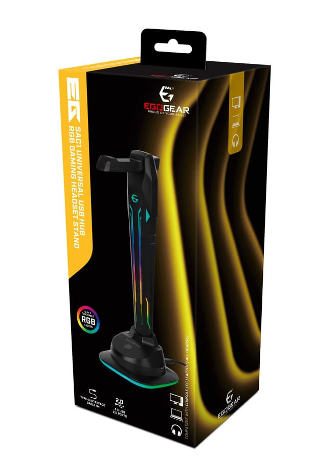 EgoGear - SAC1 - Universal USB Hub and RGB Gaming Headset Stand