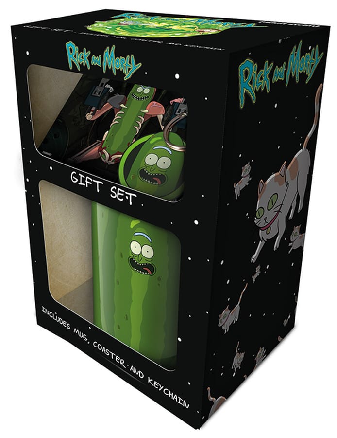 Rick and Morty - Pickle Rick Gift Set Mug, Coaster and Keychain 