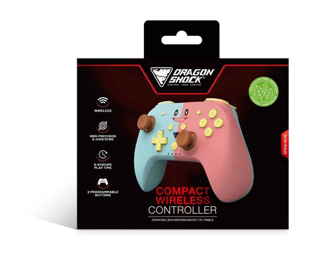 DragonShock - PopTop Compact Bluetooth Wireless Controller Blue & Pink for Switch & Switch OLED
