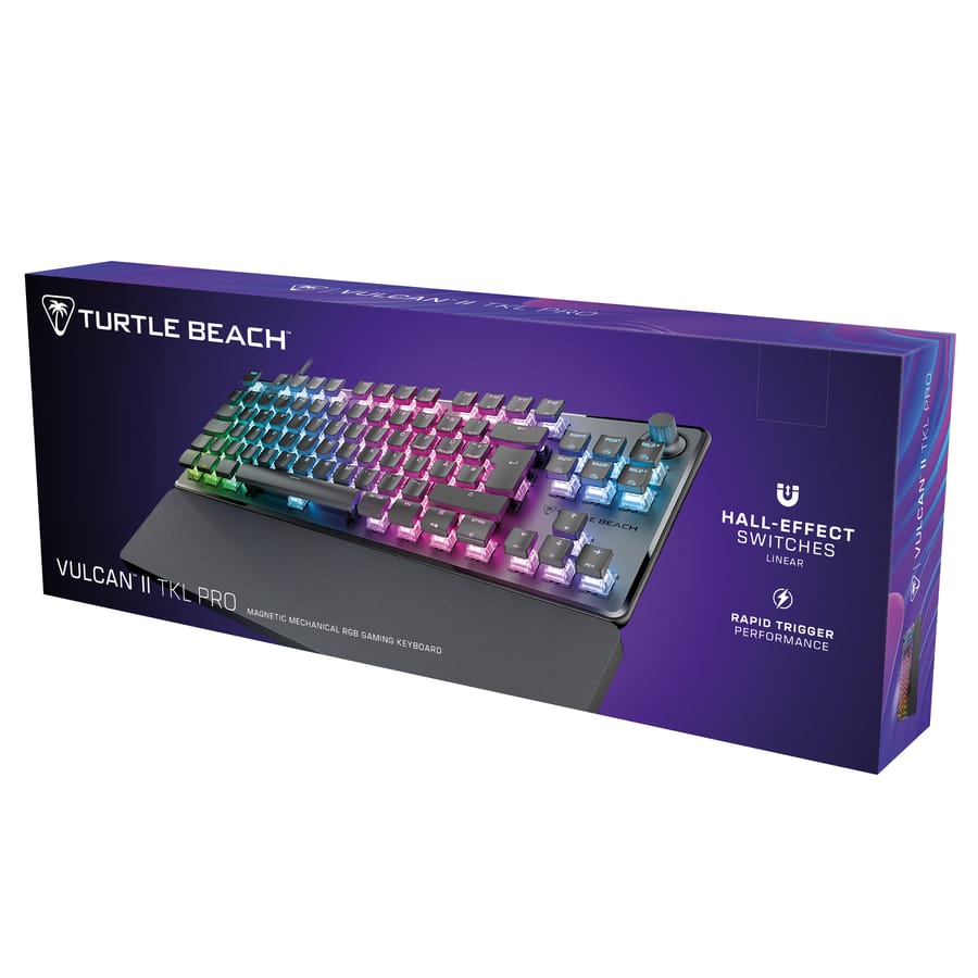 Turtle Beach - Vulcan II TKL Pro Teclado Mecánico de Juego Magnético Compacto RGB con Cable Negro - Distribución Azerty FR