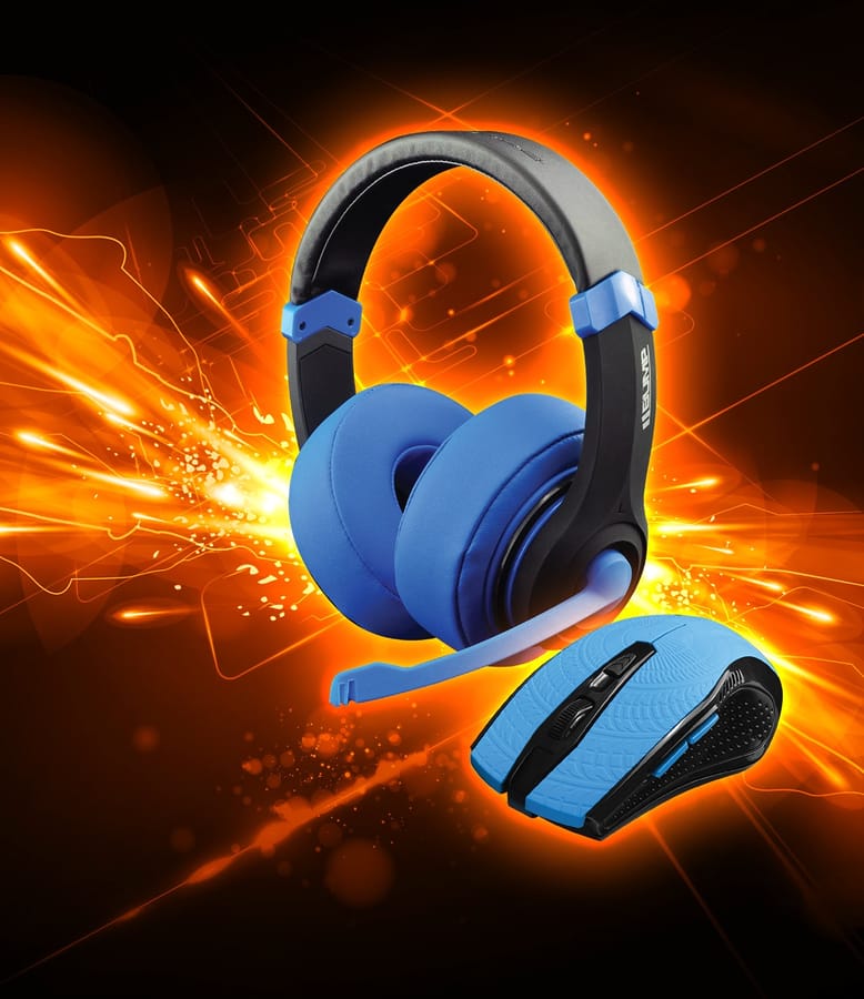 Dragonwar 2 in 1 Combo Set (Gaming Headset + Mouse) Blue Edition