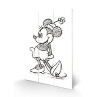 Pyramid International Minnie Mouse - Sketched Wood Print 20 X 29.5 cm disney minnie, mouse Posters, Stickers & Printing