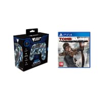 DragonShock DragonShock - Bundle Manette sans fil Bluetooth MIZAR Bleu Camouflage pour PS4, PC et Mobile + Tomb Raider Definitive Edition  Gamepad Playstation 4 Accessoires  Playstation 4 Jeux