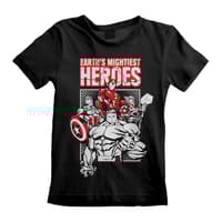 Heroes Inc. Marvel - The Avengers: Earth's Mightiest Heroes Black Kid T-Shirt - 12-13 Years Avengers marvel T-Shirt