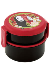 Skater Ghibli - Chihiros Reise ins Zauberland - Zweilagige Lunchbox in runder Form ohne Gesicht Dunkelrot spirited, away Tisch- und Haushaltsartikel